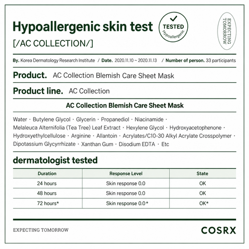 Load image 1 in gallery view. COSRX AC Collection Blemish Care Sheet Mask 1 Sheet