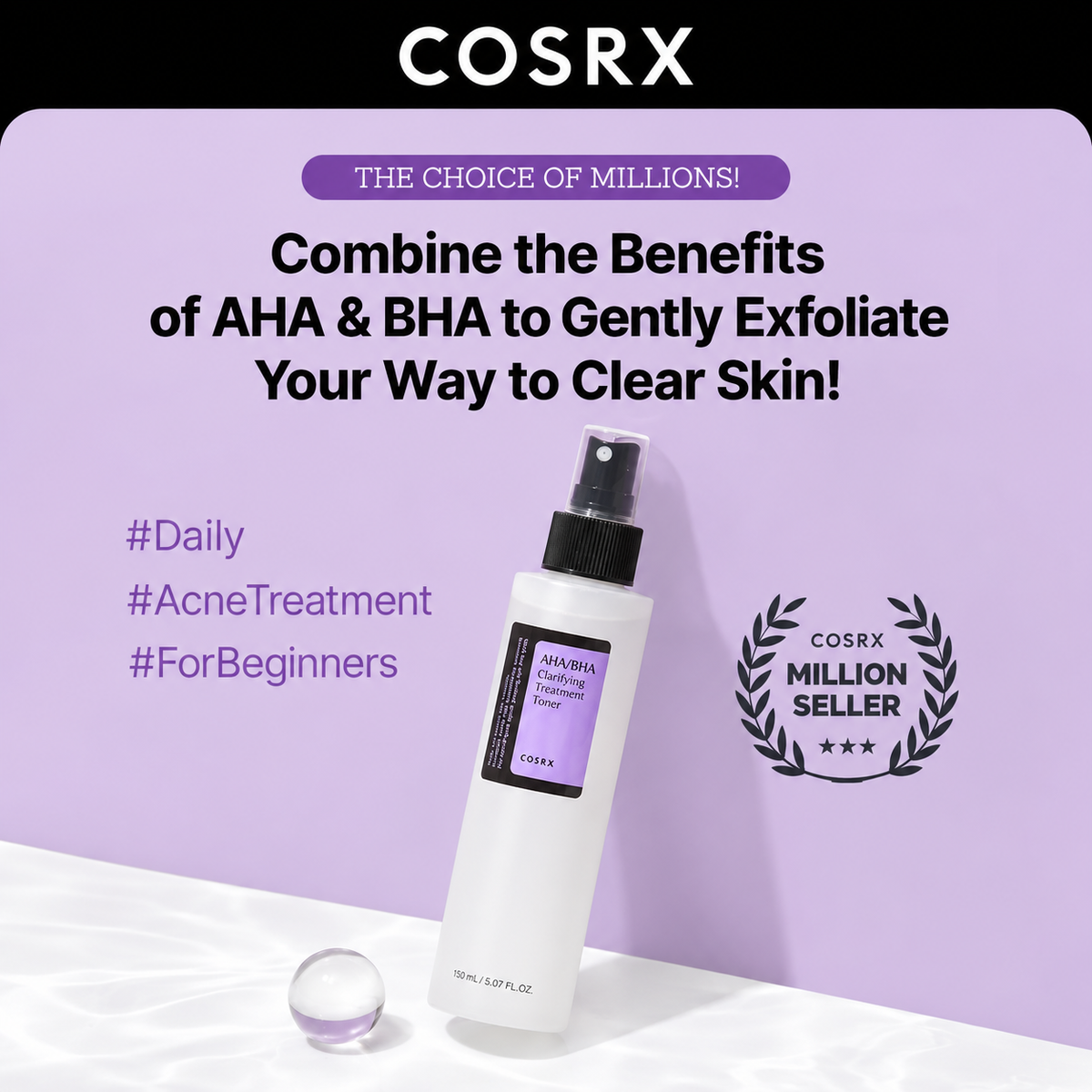 COSRX AHA/BHA Clarifying Treatment Toner 50ml / 150ml