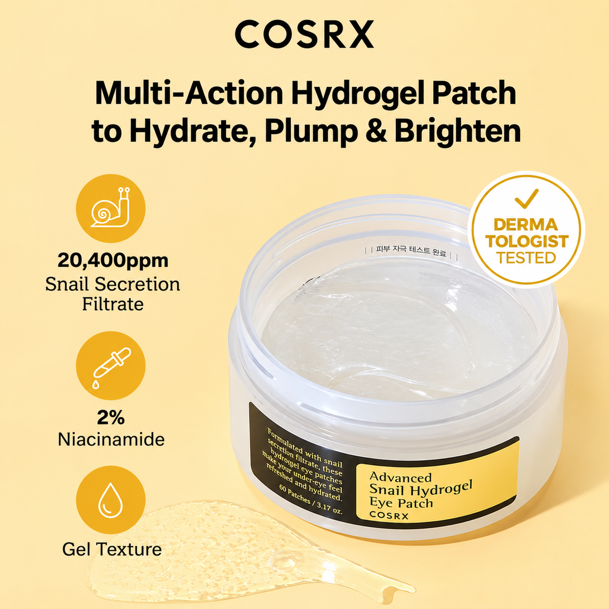 COSRX Advanced Snail Hydrogel Eye Patch 60 Patches