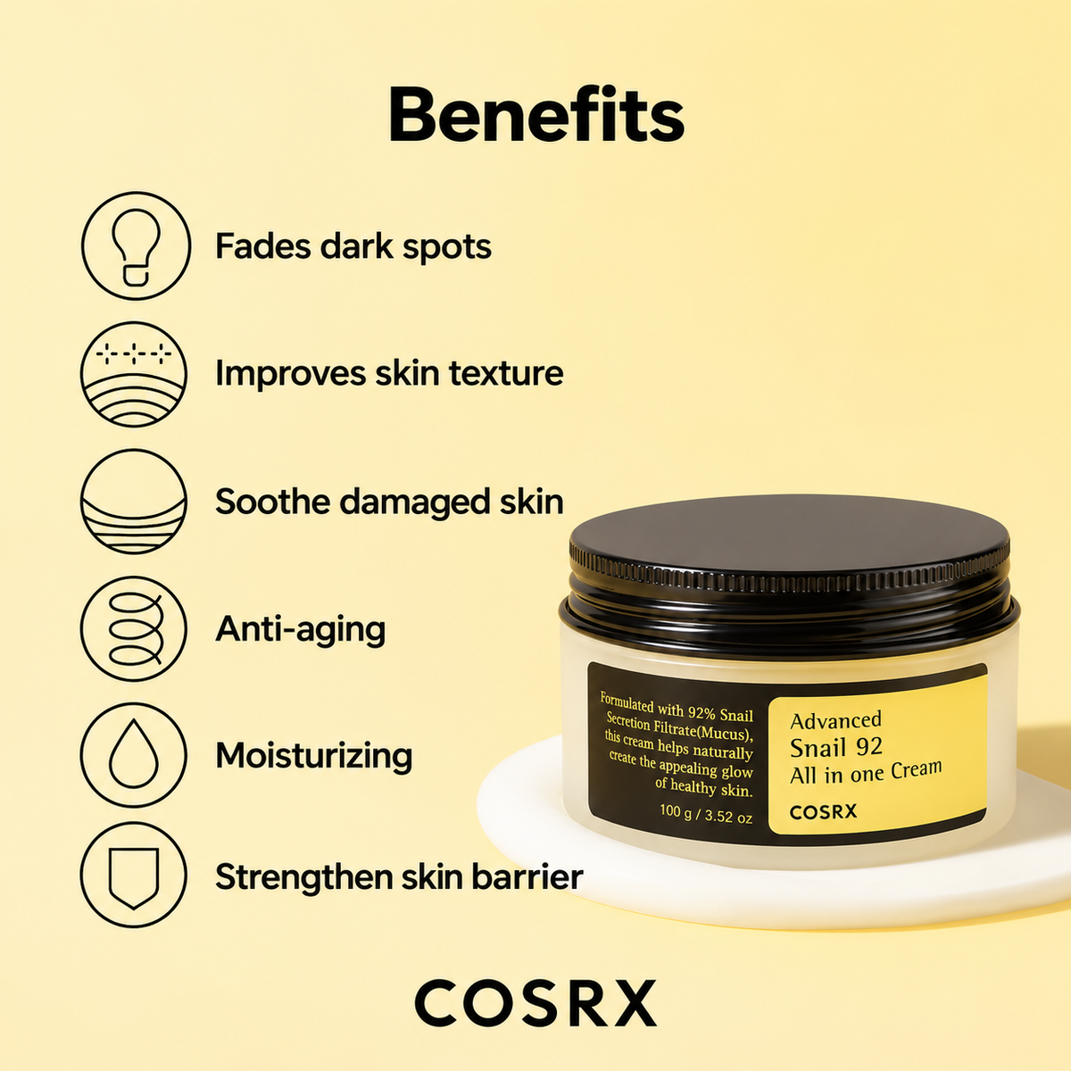COSRX Advanced Snail 92 All In One Cream Tube 50g / 100g