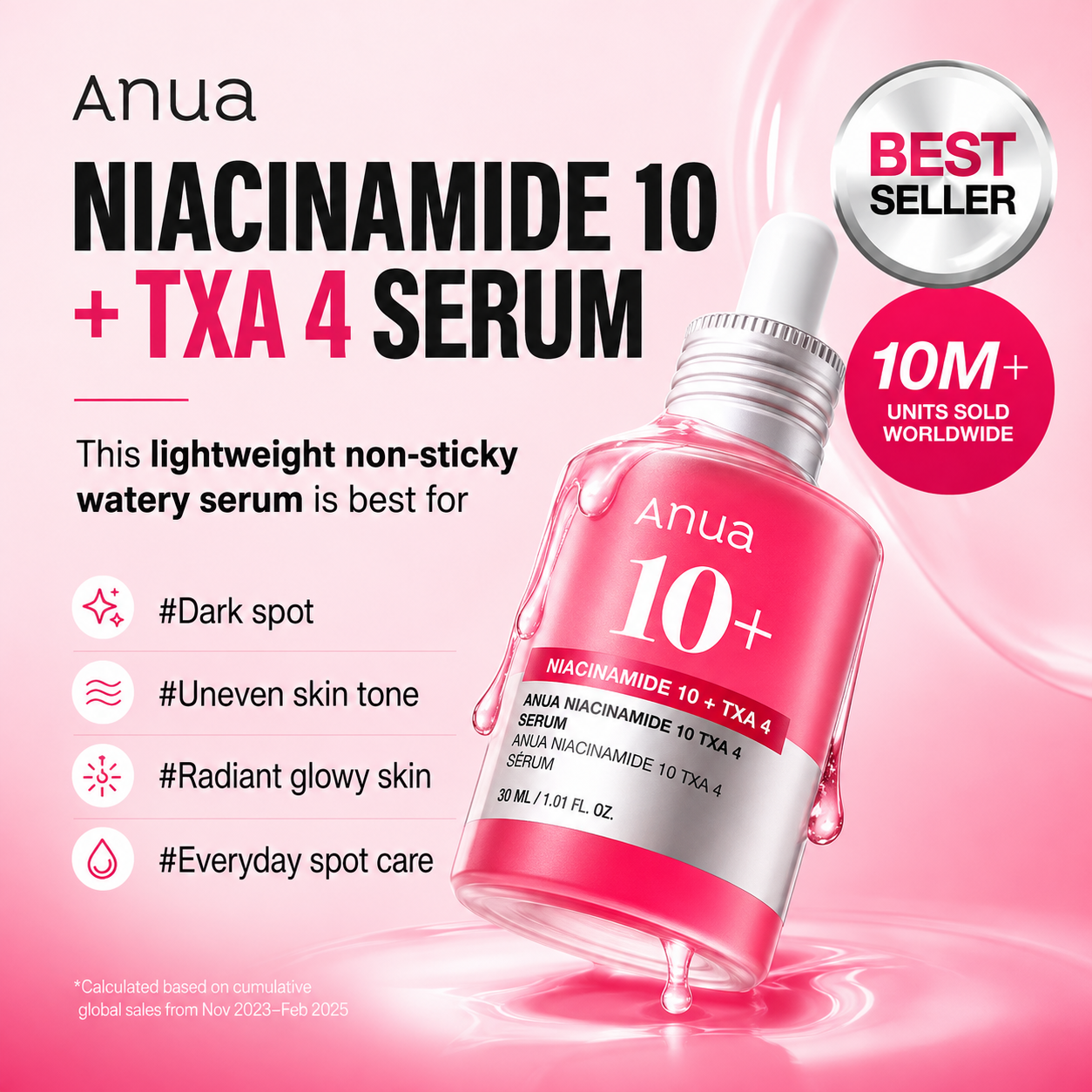 Anua Niacinamide 10% + TXA 4% Serum 30ml