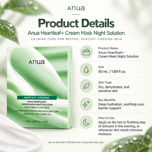 Load image 1 in gallery view. ANUA Heartleaf Cream Mask Night Solution