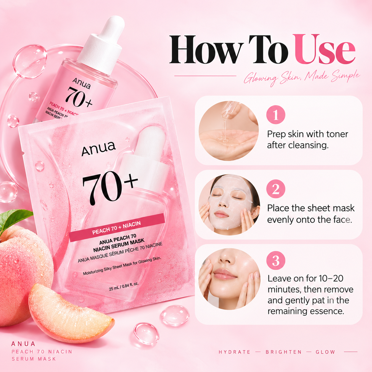 ANUA Peach 70 Niacin Serum Mask