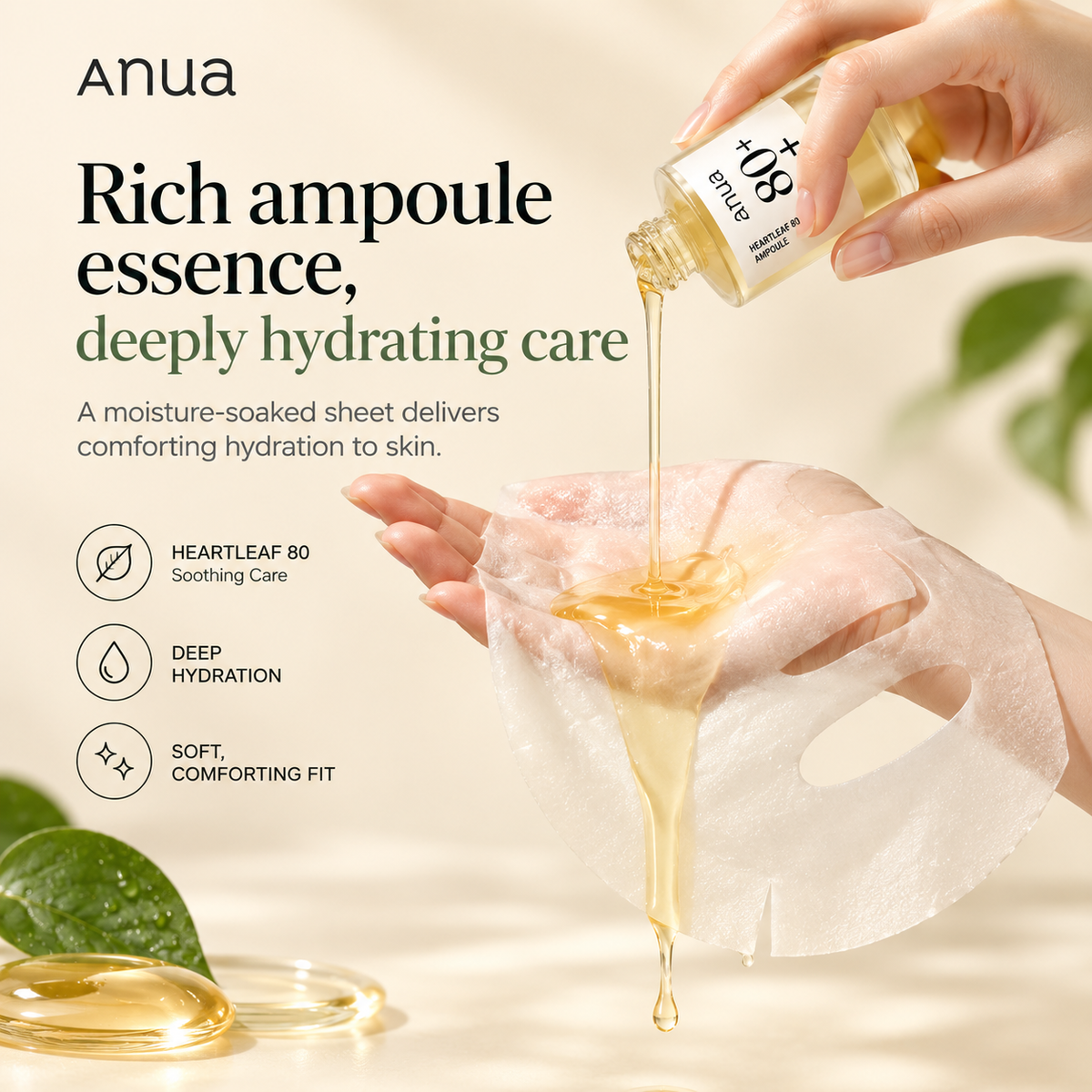 ANUA Heartleaf 80 Moisture Soothing Ampoule Mask