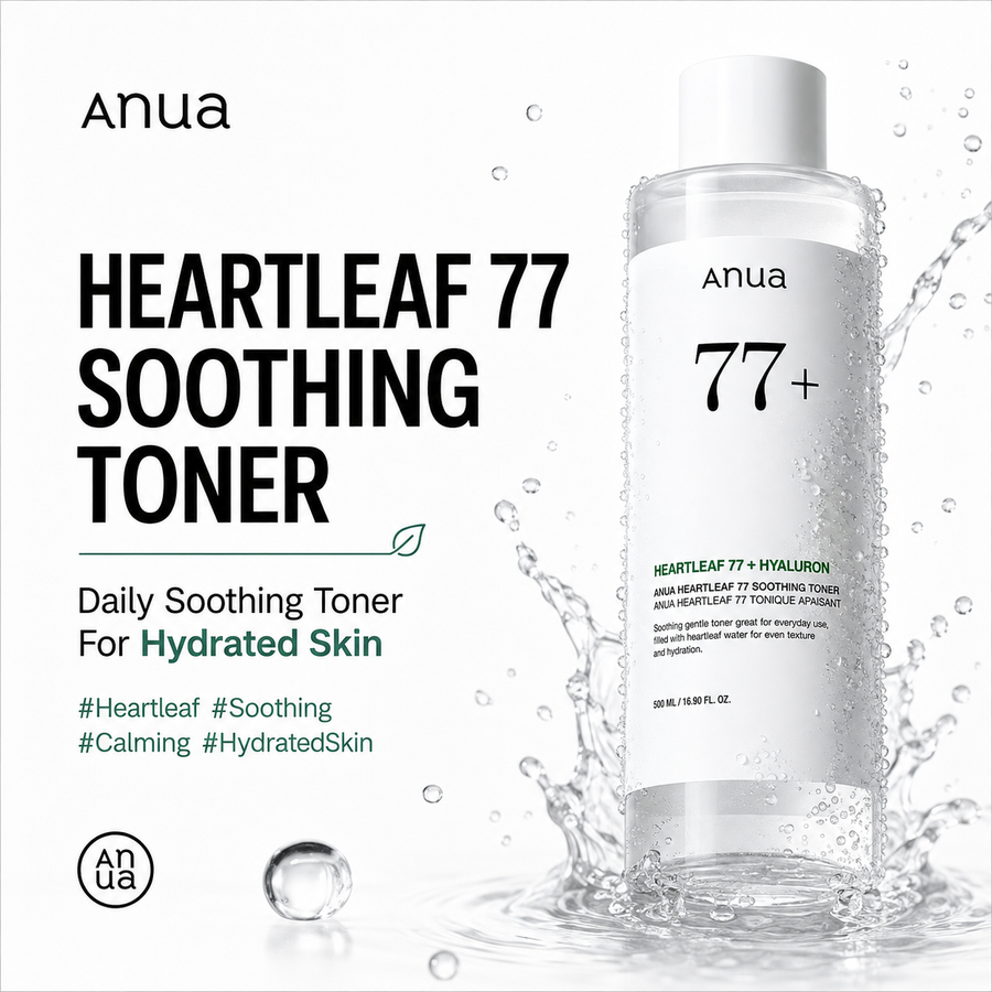 Anua Heartleaf 77% Soothing Toner 250 ml bottle, available in Canada at Seoulistic