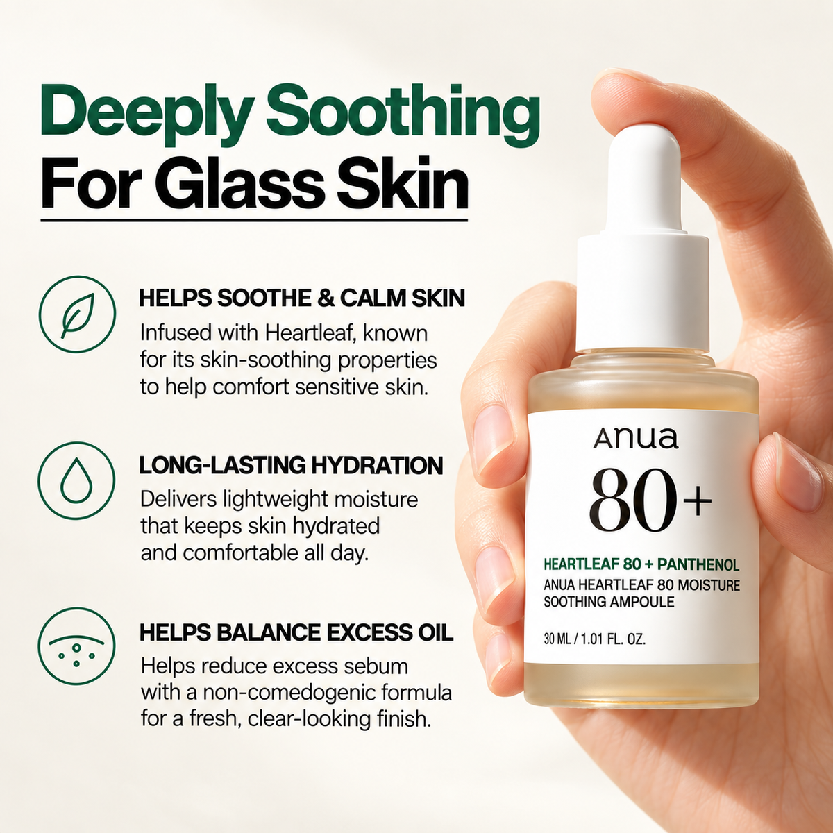 ANUA Heartleaf 80 Moisture Soothing Ampoule