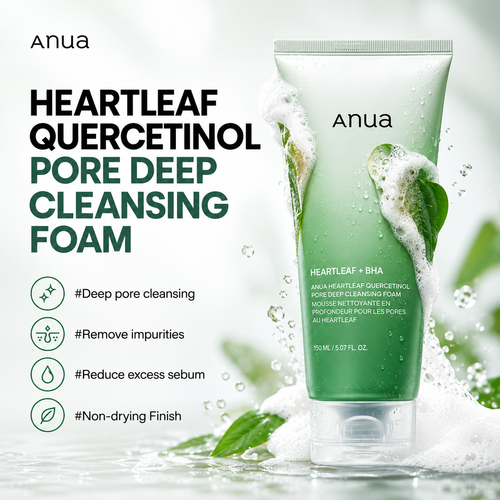 Load image 1 in gallery view. ANUA Heartleaf Quercetinol Pore Deep Cleansing Foam