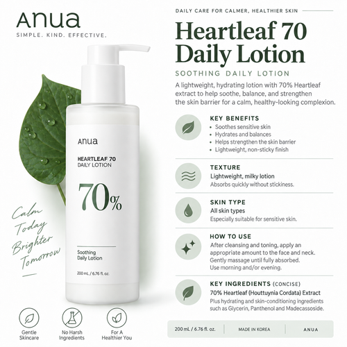 Load image 1 in gallery view. ANUA Heartleaf 70 Daily Lotion