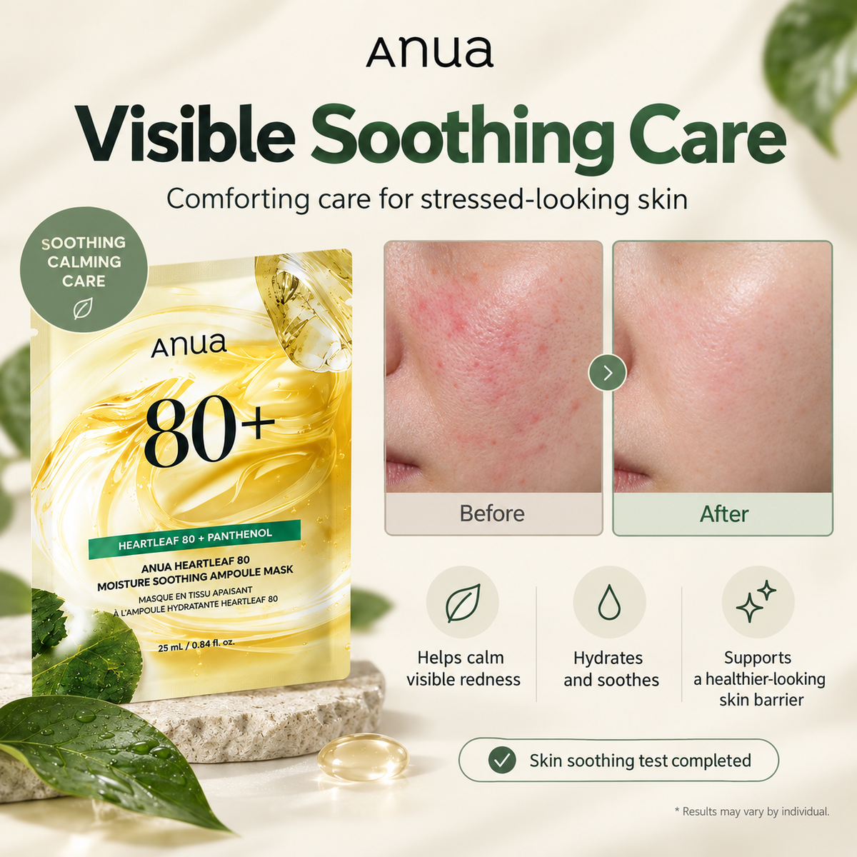 ANUA Heartleaf 80 Moisture Soothing Ampoule Mask
