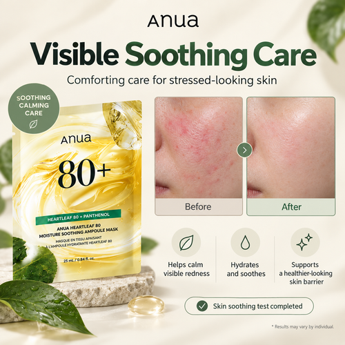 Load image 1 in gallery view. ANUA Heartleaf 80 Moisture Soothing Ampoule Mask