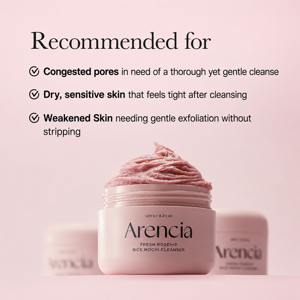 ARENCIA Fresh Rosehip Rice Mochi Cleanser