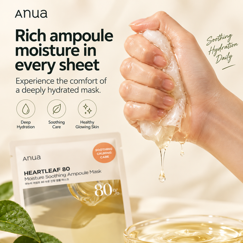 Load image 1 in gallery view. ANUA Heartleaf 80 Moisture Soothing Ampoule Mask