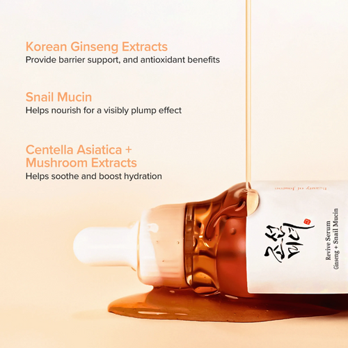 Load image 1 in gallery view. BEAUTY OF JOSEON Revive Serum: Ginseng + Snail Mucin 30ml