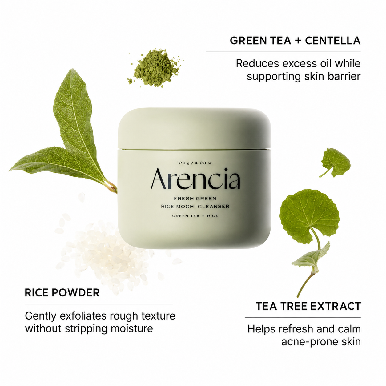 ARENCIA Fresh Green Rice Mochi Cleanser