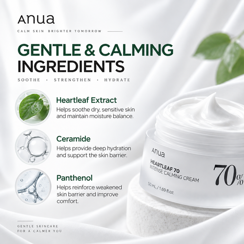 Load image 1 in gallery view. ANUA Heartleaf 70% Intense Calming Cream