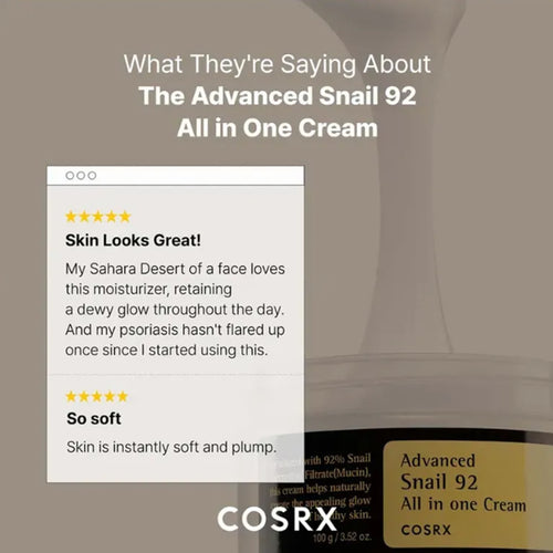 Load image 1 in gallery view. COSRX Advanced Snail 92 All In One Cream Jar 100g