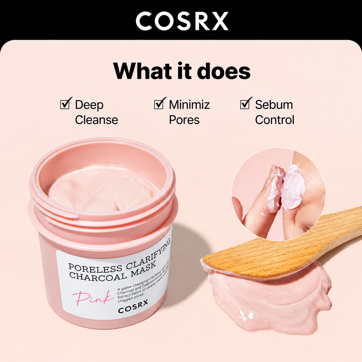 COSRX Poreless Clarifying Charcoal Mask Pink 110g