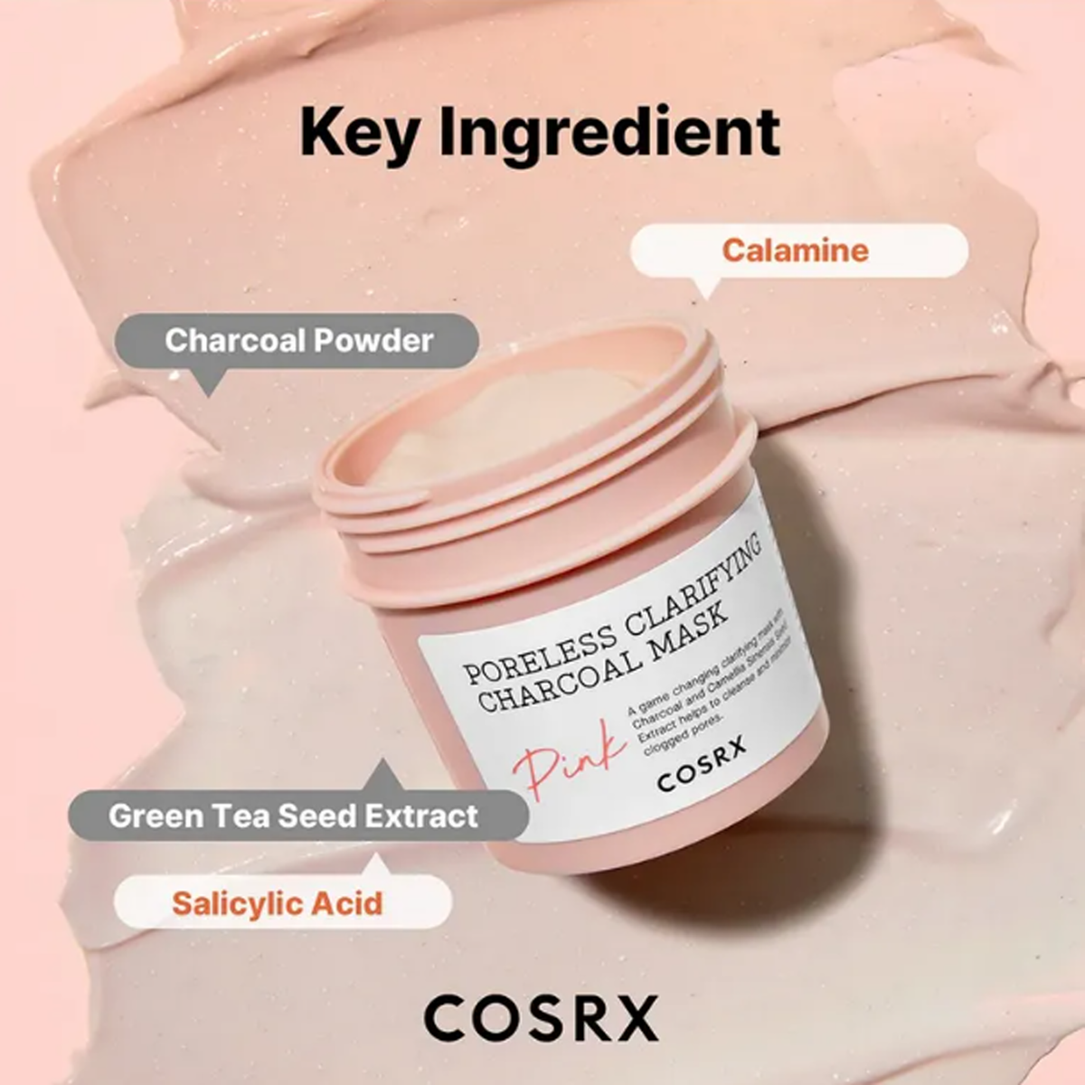 COSRX Poreless Clarifying Charcoal Mask Pink 110g