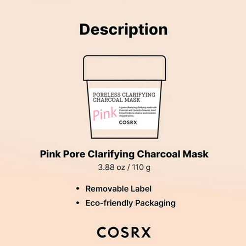Load image 1 in gallery view. COSRX Poreless Clarifying Charcoal Mask Pink 110g
