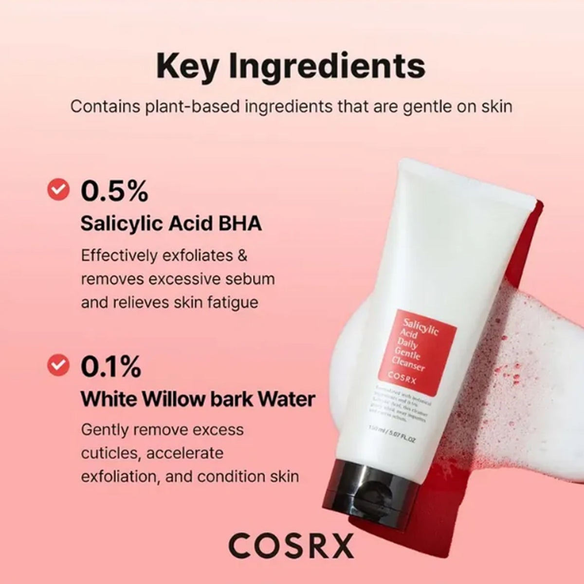COSRX Salicylic Acid Daily Gentle Cleanser 50ml / 150ml