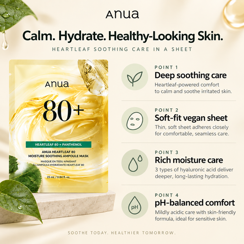 Load image 1 in gallery view. ANUA Heartleaf 80 Moisture Soothing Ampoule Mask