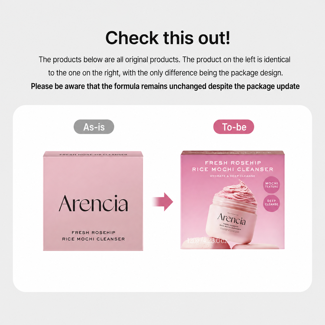 ARENCIA Fresh Rosehip Rice Mochi Cleanser