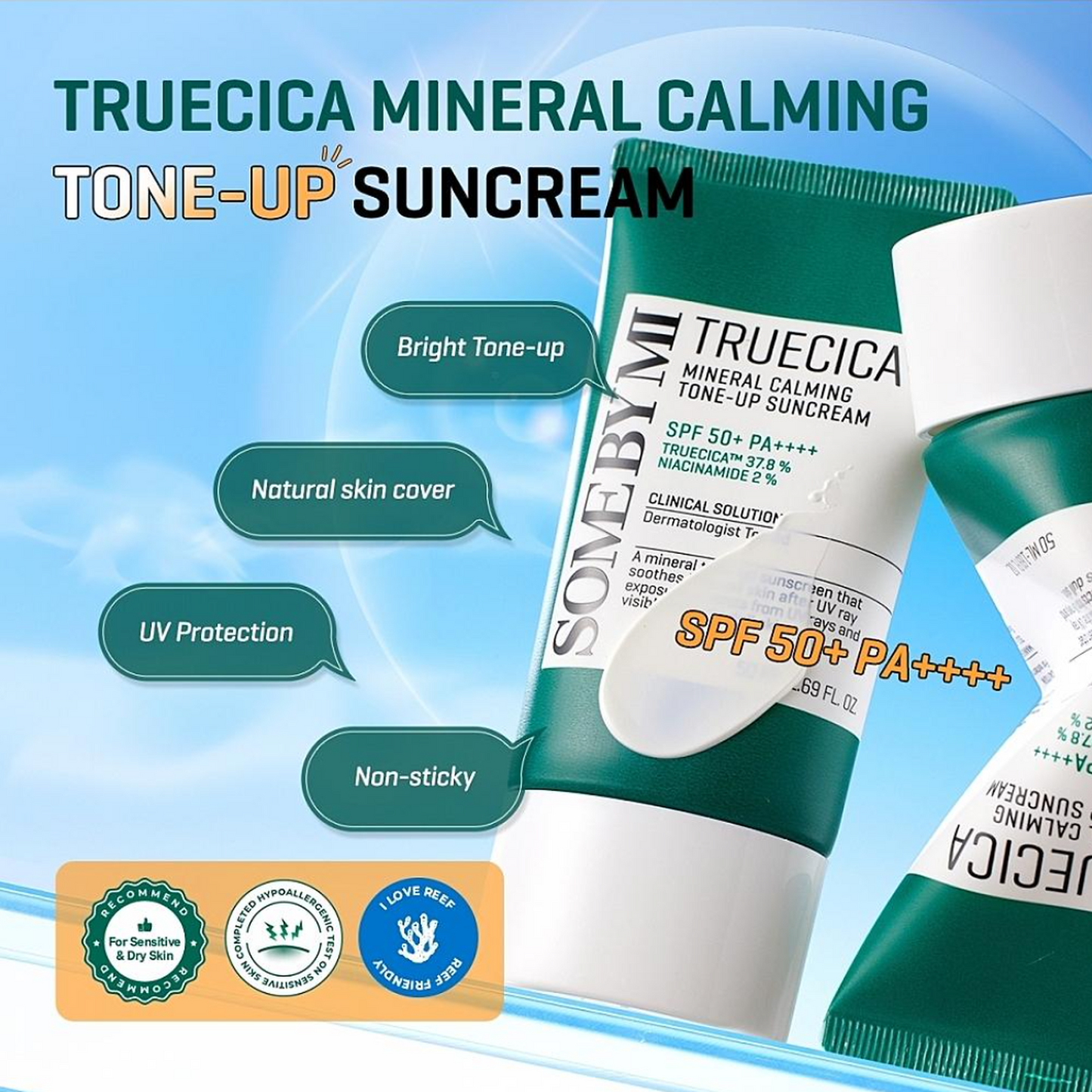 SOME BY MI	Truecica Mineral Calming Tone Up Suncream