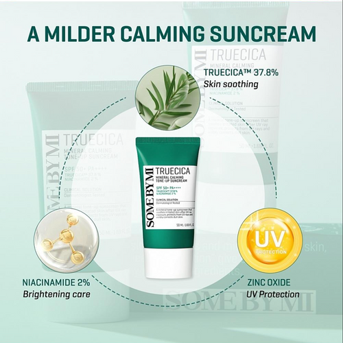 Load image 1 in gallery view. SOME BY MI	Truecica Mineral Calming Tone Up Suncream