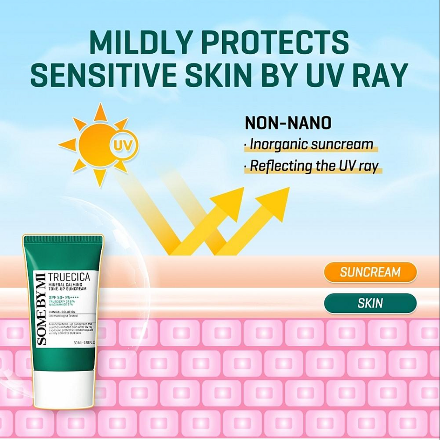 SOME BY MI	Truecica Mineral Calming Tone Up Suncream