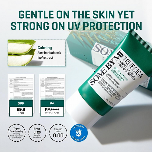 Load image 1 in gallery view. SOME BY MI	Truecica Mineral Calming Tone Up Suncream